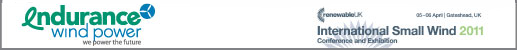 Endurance Wind Power to Sponsor RenewableUK International Small Wind 2011